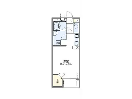 レオネクストSMILEⅡ(1K/2階)の間取り写真