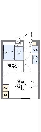 レオパレス プラスN&K(1K/1階)の間取り写真
