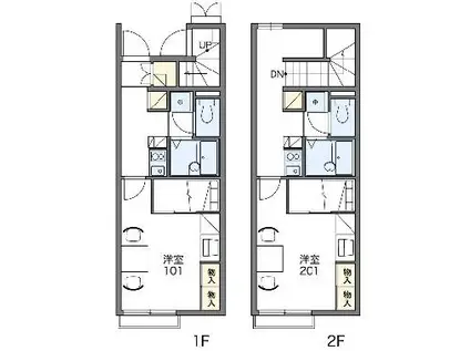レオパレスチェリーナハウス(1K/1階)の間取り写真