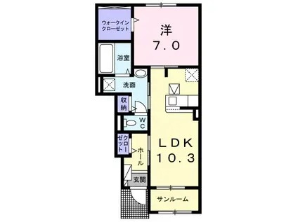 サン エレガンスⅠ(1LDK/1階)の間取り写真