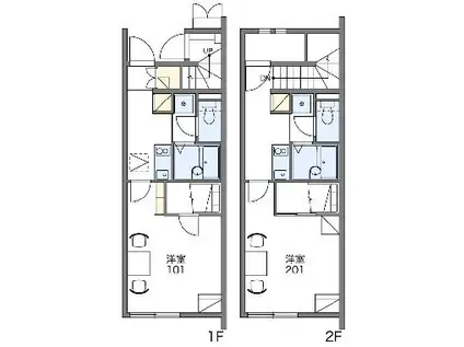 レオネクストプルメリアA(1K/1階)の間取り写真