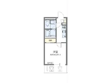 レオネクストコージーハウス赤坂(1K/2階)の間取り写真