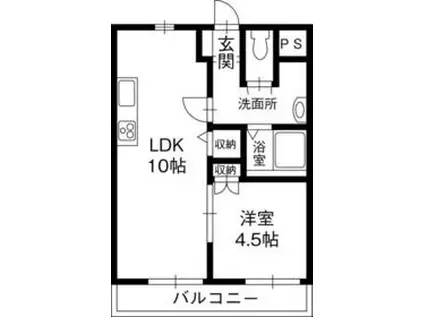 ツインビレッジY(1LDK/1階)の間取り写真