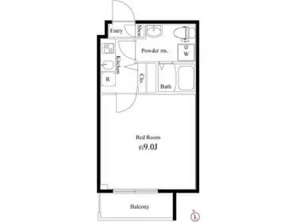 グリシーナ上北沢(1K/5階)の間取り写真