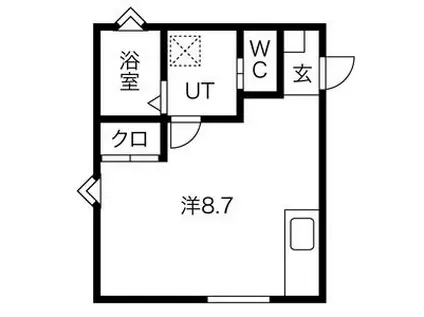 FERIO不二ガ丘(ワンルーム/1階)の間取り写真