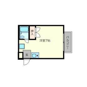 HOUSE1(ワンルーム/1階)の間取り写真