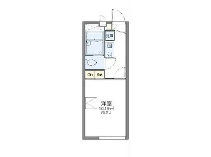 レオパレスWINGCOURT(1K/2階)の間取り写真