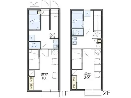 レオパレスSUN さくら(1K/1階)の間取り写真