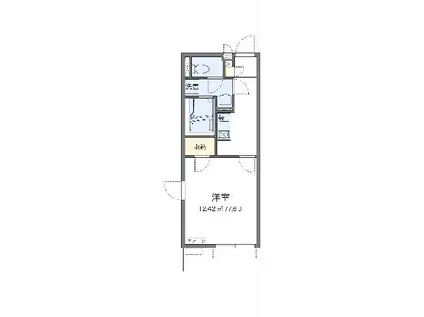 クレイノサンライズⅢ(1K/3階)の間取り写真