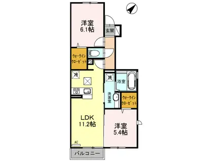 和み Ⅱ(2LDK/1階)の間取り写真