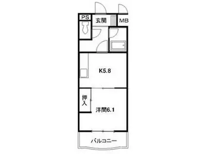 あぷと大正坂(1K/1階)の間取り写真