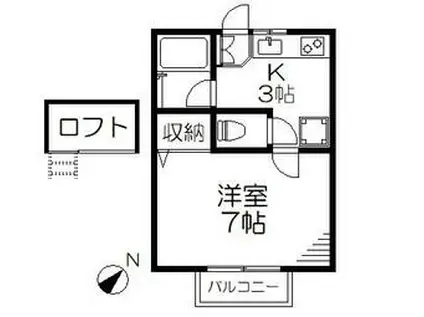 サンシャトレ山本(1K/1階)の間取り写真