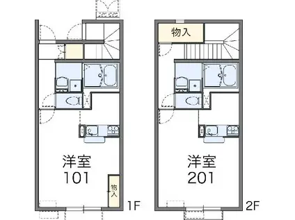 レオネクストビィグラッドⅡ(1K/2階)の間取り写真