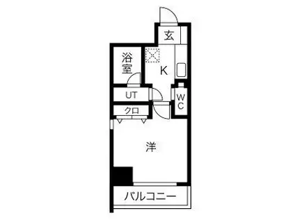 PULCHRA IMAIKE&初回保証料&保険料1(1K/13階)の間取り写真
