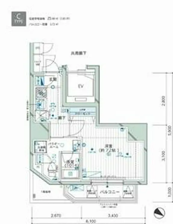 メインステージ西新宿II 5階階 間取り