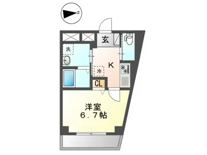 GLANZ COURT ーグランツコートー(1K/3階)の間取り写真