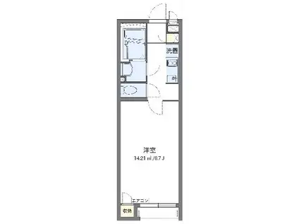 クレイノ上野西晴風第2(1K/1階)の間取り写真