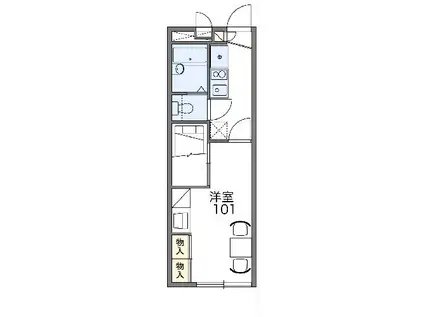 レオパレスサンライズ(1K/1階)の間取り写真