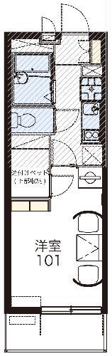 レオパレス五島(1K/2階)の間取り写真
