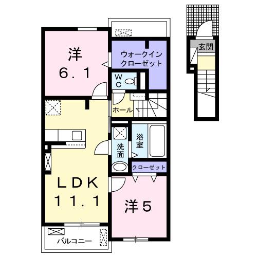 ピュアガーデンM Ⅱ(2LDK/2階)の間取り写真