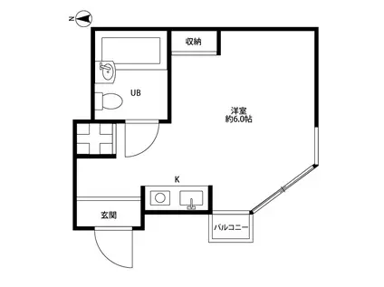 小机フラワーハイツ(ワンルーム/2階)の間取り写真
