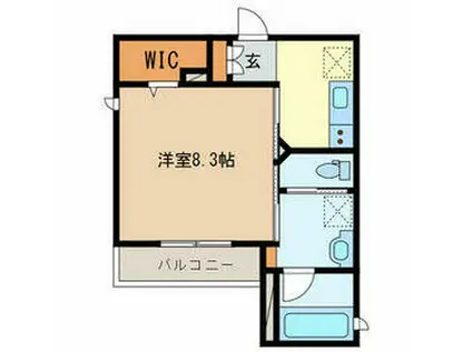 アリスティオ岸町(1K/2階)の間取り写真