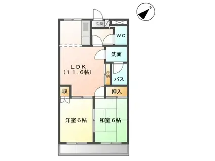 メイプルタウン(2LDK/2階)の間取り写真