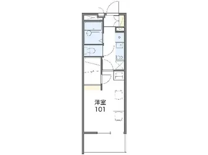 レオパレス鈴風(1K/3階)の間取り写真