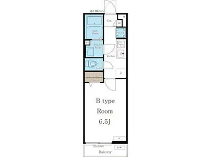 メイプルメゾン(1K/1階)の間取り写真