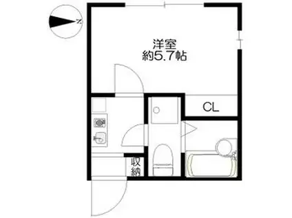 クレスト七島(1K/1階)の間取り写真