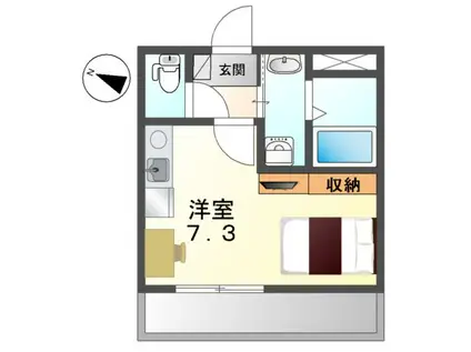 リバパレス靭公園(ワンルーム/5階)の間取り写真