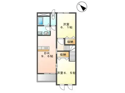 サンズコート(2DK/2階)の間取り写真