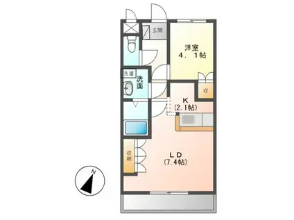 エクセレントビレッジⅡ(1LDK/1階)の間取り写真