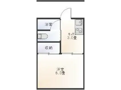 コーポ殿山(1K/2階)の間取り写真