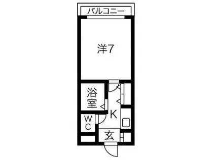 シャトレ豊津I(1K/4階)の間取り写真
