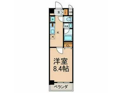 ノーブルスクエア(1K/4階)の間取り写真