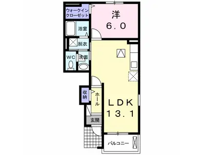 グリーンアヴェニュー Ⅱ(1LDK/1階)の間取り写真