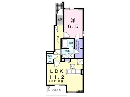 カリーノⅤ(1LDK/1階)の間取り写真