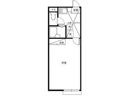 メインシティガーデンジュネス(1K/2階)の間取り写真