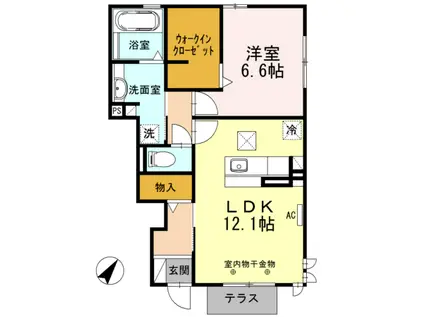 グラン シエル(1LDK/1階)の間取り写真