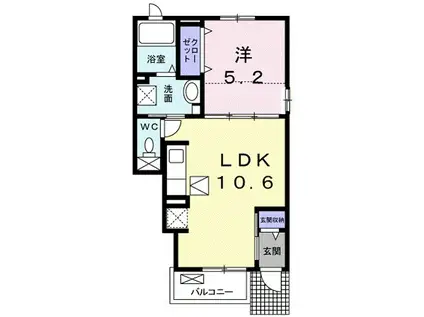 ミニョン カーサⅠ(1LDK/1階)の間取り写真