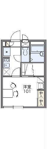 レオパレスナチュラルA(1K/1階)の間取り写真