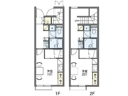 レオパレスシュマン(1K/2階)の間取り写真