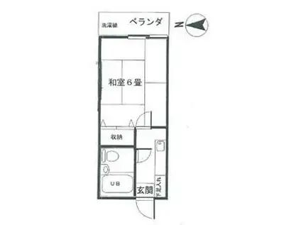 ハイツKUNI(1K/2階)の間取り写真