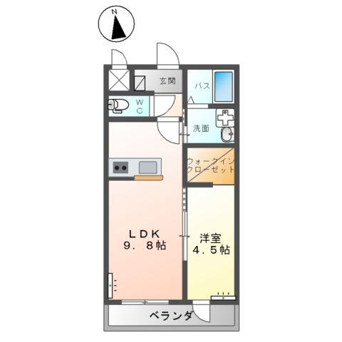 ルナ キャッスル(1LDK/2階)の間取り写真