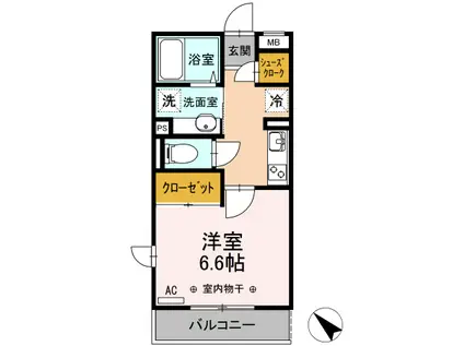 レフィナード(1K/3階)の間取り写真