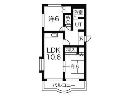 パレンティ—ア(2LDK/3階)の間取り写真