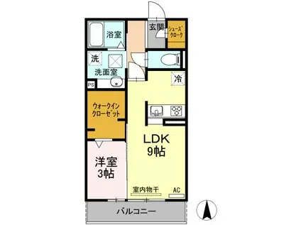 SALT VALLEY COURTⅡ(1LDK/3階)の間取り写真