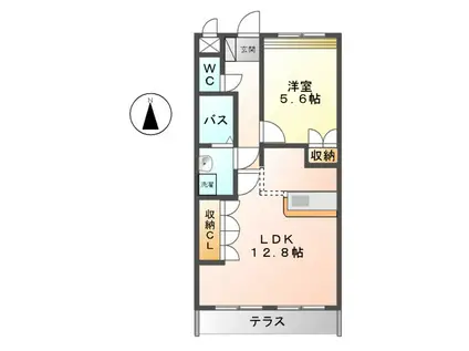 クレアーレ(1LDK/1階)の間取り写真