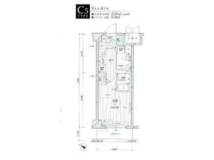 メインステージ川崎Ⅲ(1K/3階)の間取り写真